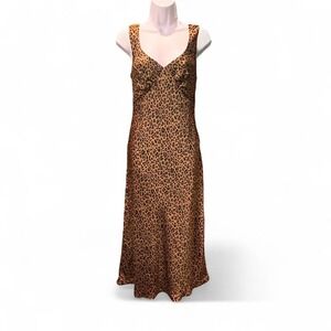 American Eagle Leopard Print Maxi Slip Dress NWT Size XS